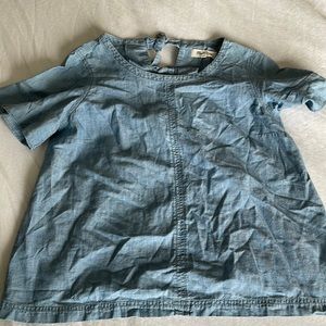 Madewell blue blouse with bow back